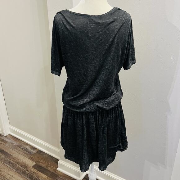 Athleta Sundress Jersey Knit Womens Petite M Gray Scoop Smocked Waist (A0126) - Picture 3 of 4